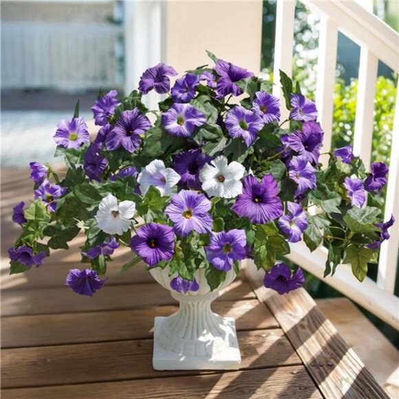 Artificial Flowers for Outdoors 2PCS Spring Faux Morning Glory Look Real Flower - Picture 3 of 7
